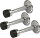 AMIG Deurstopper/deurbuffer - 3x - 75mm - muurbevestiging - verchroomd messing