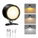 Smiling Shark Wandlamp voor binnen, F9, led-wandlamp voor binnen, oplaadbaar, met afstandsbediening, 3 temperaturen en 4 instelbare helderheid, 360 graden draaibaar, wandlampen voor woonkamer