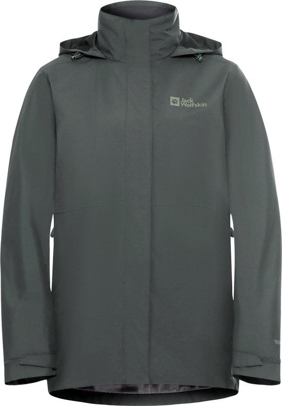 Jack Wolfskin ROTWAND 3IN1 JKT W Dames Outdoorjas - Slate green - Maat L - Winter 2025
