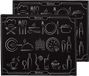 Hamur Home Set de 2 tapis de séchage pour vaisselle 40 x 46 cm tapis d'évier à séchage rapide sous-couche pour plats design moderne : Noir et Blanc MF-60