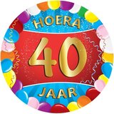 50x Gekleurde Bierviltjes/Onderzetters 40 Jaar - Bellatio Decorations