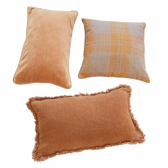 LOBERON Kussenhoes set van 3 Léonille terracotta