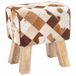 vidaXL - Bank - 40 x 30 x 45 cm - Echt Leer - Bruin - patchwork