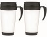 Merkloos / Sans marque Inspirion Gmbh Thermosbeker/warmhoudbeker Koffie To Go - 10x - wit/zwart - 400 ml - koffie/thee bekers - dubbelwandig - schroefdop
