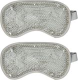Fashy Gmbh Gel oogmasker - 2x - wit - 22 x 12 cm - reismaskers - beauty masker - gel bolletjes - Koud en warm te gebruiken