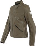 Dainese Santa Monica, geperforeerde damesmotorfietsjas van leer, lichtbruin, maat 38