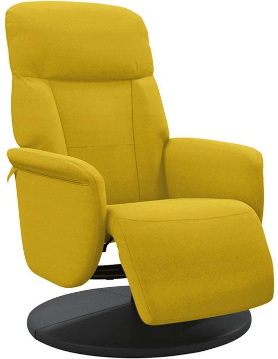 vidaXL Fauteuil met voetensteun verstelbaar fluweel geel