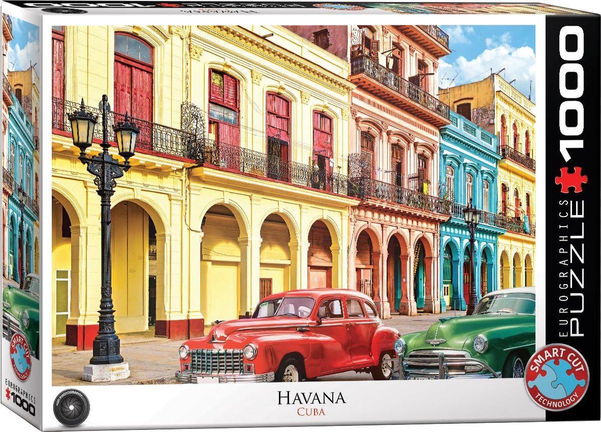 Eurographics Puzzel 1000 stukjes - La Havana Cuba - Multi