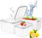 Set de boîtes de conservation - Avec couvercle et passoire - Pour fruits et légumes - Organisateur de réfrigérateur - 3 pièces - 850ML + 1750ML + 3000ML