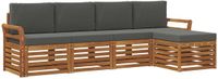 vidaXL Bank loungeset 5 zitplaatsen acacia hout natuurlijk en antraciet
