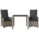 VidaXL 5-delige Tuinset met Kussens, Poly Rattan, Grijs