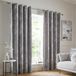 Catherine Lansfield Gordijn van gecrasht fluweel met ophangogen, polyester, zilver, 229 x 229 cm