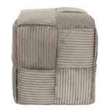 HOME DECO FACTORY, HD0540, Gestreepte taupe gevlochten poef, elegant en comfortabel design, ideaal voor woonkamer of slaapkamer, veelzijdig en gemakkelijk te onderhouden, kleur taupe