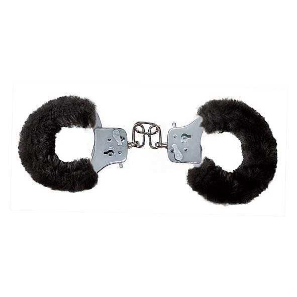 Eros Furry Fun Cuffs Black Plush