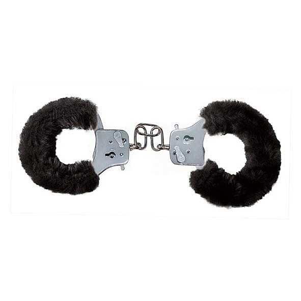 Eros Furry Fun Cuffs Black Plush - 8713221063403