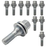 Tracer Vauxhall 10 wielbouten M12x1.25, 51mm, zilverkleurig, met platte kop, geschikt voor: Vauxhall Astra VIII, Astra VIII Sports Tourer, Combo IV, Combo IV 4x4, Combo IV Life, Corsa