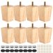 Set de 8 pieds de meuble en bois de 6 cm