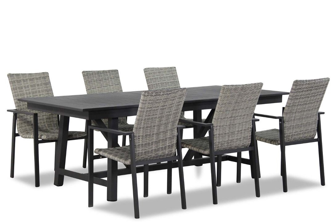 Lifestyle Garden Furniture Lifestyle Upton/General 217/277 cm dining tuinset 7-delig stapelbaar