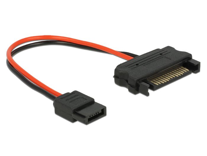 DeLOCK 84873 - Kabel - 0,1 m - Rood, Zwart