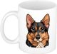 Bellatio Decorations Cadeau mok honden liefhebbers - Duitse Herdershond - Cartoon tekening - keramiek - 300 ml