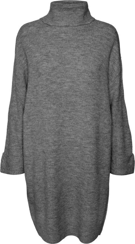 VERO MODA VMJUPITER LS COWLNECK SHORT DRESS B - Grijs - Maat S - Vrouwen