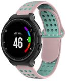 By Qubix - Siliconen sportbandje - Roze + groen - Geschikt voor Garmin Approach S20