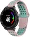 By Qubix - Siliconen sportbandje - Roze + groen - Geschikt voor Garmin Approach S20