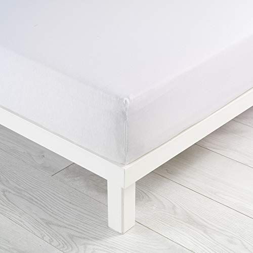 Douceur d'intérieur Jersey Fitted Sheet - 90 x 190 cm - White - 100% Cotton
