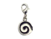 INNSPIRO NICE CHARMS Metalen hanger spiraal, zwart en wit, met karabijnhaak, diameter 13 mm, 25 stuks, 11x15mm., Metaal, Geen edelsteen