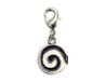 INNSPIRO NICE CHARMS Metalen hanger spiraal, zwart en wit, met karabijnhaak, diameter 13 mm, 25 stuks, 11x15mm., Metaal, Geen edelsteen