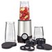 Bella Personal Size Rocket Blender, Perfect for Smoothies, Shakes, and Healthy Drinks, Easy to Grind, Base with 240W Motor, 12-Piece Mixing Set, Stainless Steel/Black
