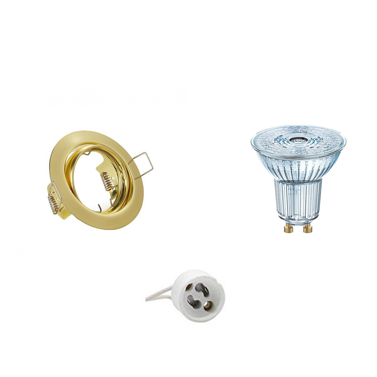 Osram - LED Spot Set - Parathom PAR16 927 36D - GU10 Fitting - Dimbaar - Inbouw Rond - Mat Goud - 5.5W - Warm Wit 2700K - Kantelbaar Ã˜83mm