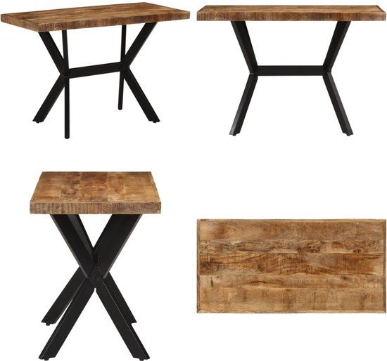 vidaXL Eettafel 110x55x75 cm massief mangohout