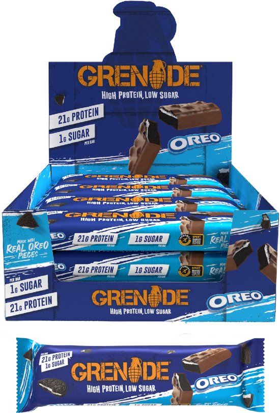 Grenade Protein Bar OREO Original 21g Protein - 12 x 60g - 720g - Protein Bars