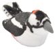 Peluche grand pic épeiche - Avec chants d'oiseaux - 13-16 cm - Noir et blanc