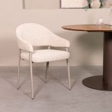 LABEL51 Sora Chaise de salle à manger - Naturel - Tissu Royal - Métal Taupe