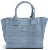 PINKO BEACH SHOPPER MINI Blauw Jute