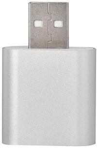 Oumij Externe USB-stereogeluidsadapter 7.1 Extern USB-kanaal 2.0 tot 3.5 mm stereogeluidskaart Geluidsadapter Luidspreker (zilver)