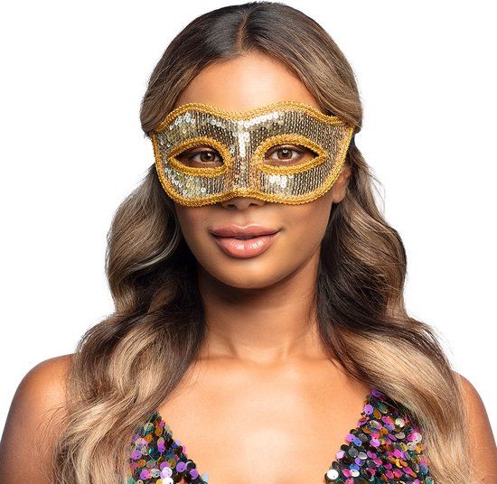 Boland - Masker Venice sequins goud