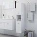 Maison Exclusive - Armoire de salle de bain, blanc, 30x30x130 cm, en panneaux de fibres de bois