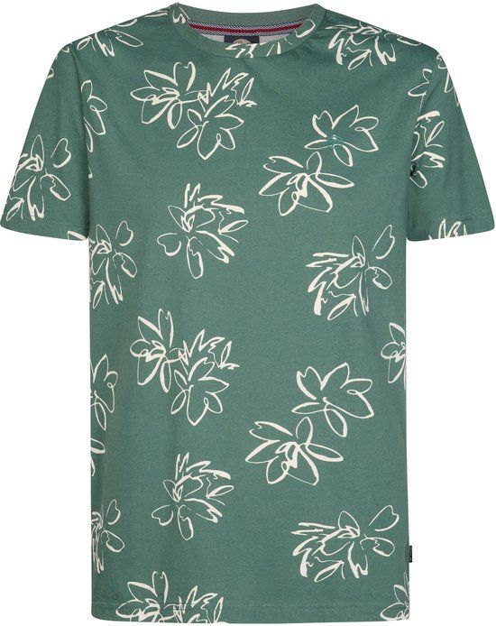Petrol Industries Heren T-shirt met all-over print Grafito - Groen - Maat XL
