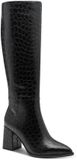 Marco Tozzi Dames Laarzen 2-25519-45 067 Zwart Gestructureerd Synthetisch Textiel Blokhak Puntige Neus Ritssluiting 38 EU