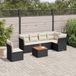 Maison Exclusive - Ensemble de jardin, 7 pièces, avec coussins, noir, en polyrotin
