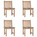 VidaXL Tuinstoelen 4 stuks met kussens massief teakhout
