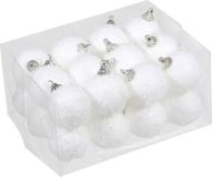 Othmar Decorations Boules de Noël - Wit - 24 pièces - D4 cm