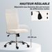 HOMCOM Fauteuil aspect lin Blanc