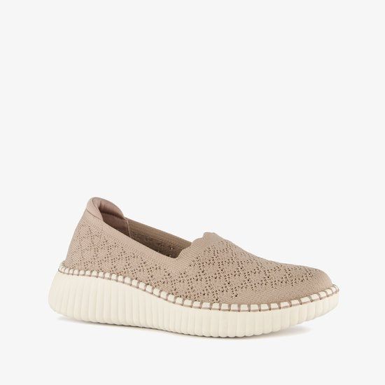 Skechers Wilshire Blvd dames instappers taupe - Maat 41 - Uitneembare zool