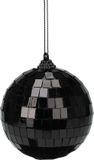 Christmas Decoration discobal kerstbal - 1x - zwart - 8 cm - kunststof
