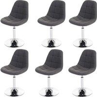 Générique HWC-A60 Set van 6 eetkamerstoelen, draaistoel, chroom ~ textiel lichtgrijs