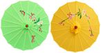 Merkloos Aziatische Chinese decoratie paraplu - lichtgroen / geel - 41 cm - 56 cm